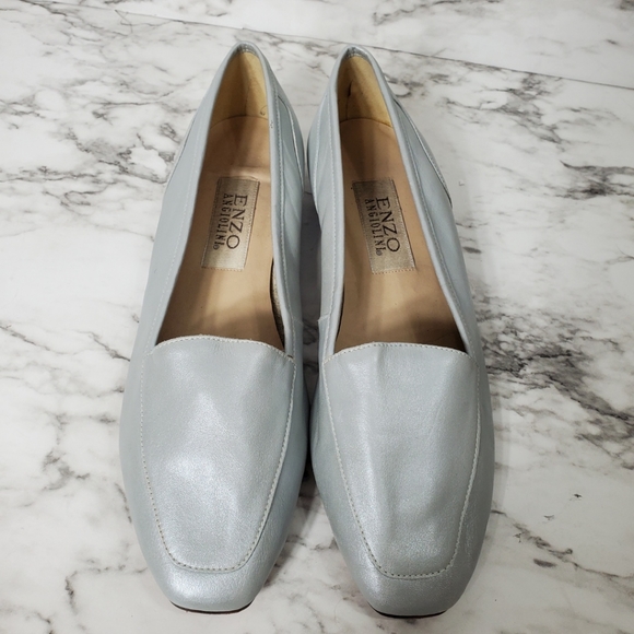 Enzo Angiolini Blue Liberty Square Toed Loafers - Picture 2 of 9